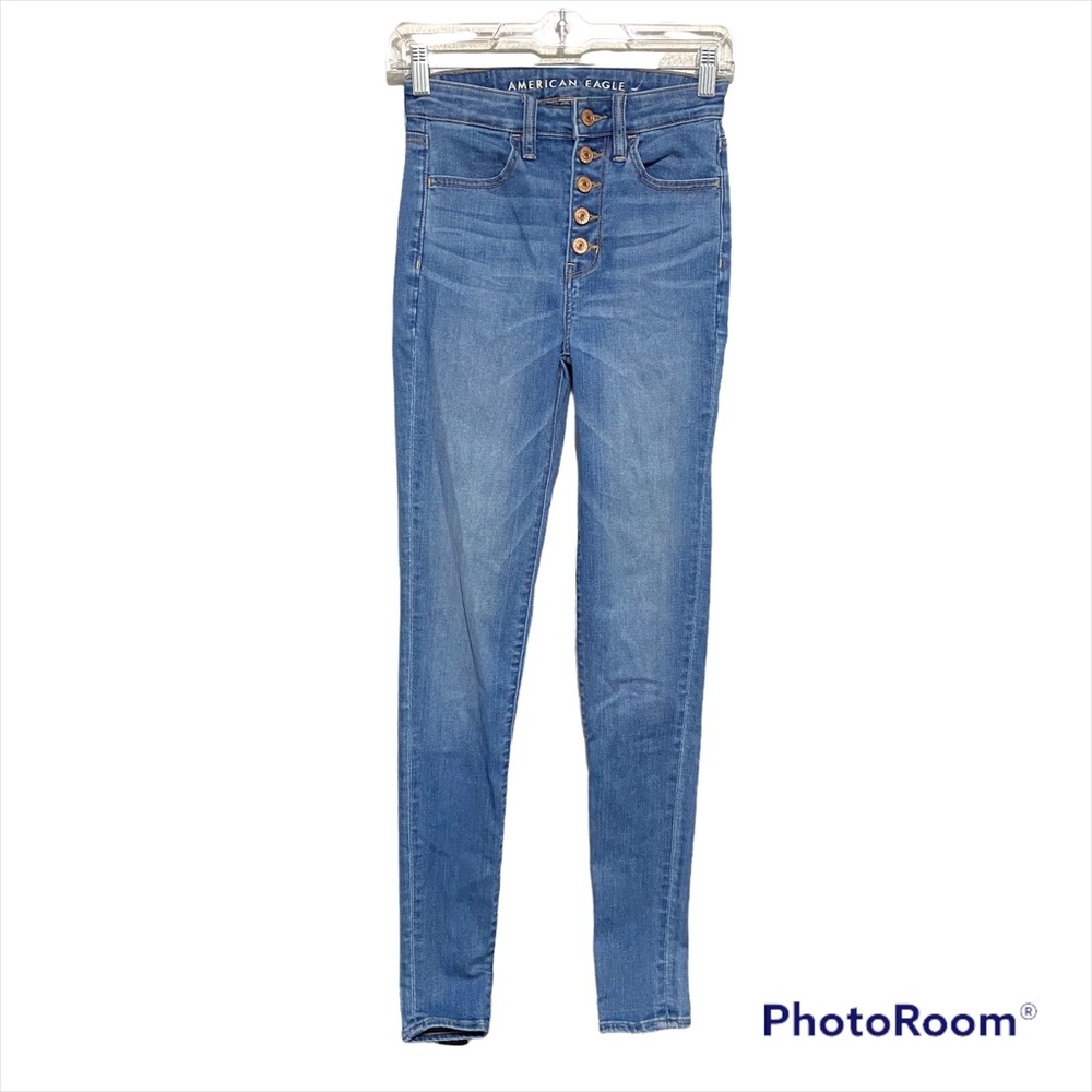 American Eagle Womens Super High Rise Jegging Button Fly Jeans